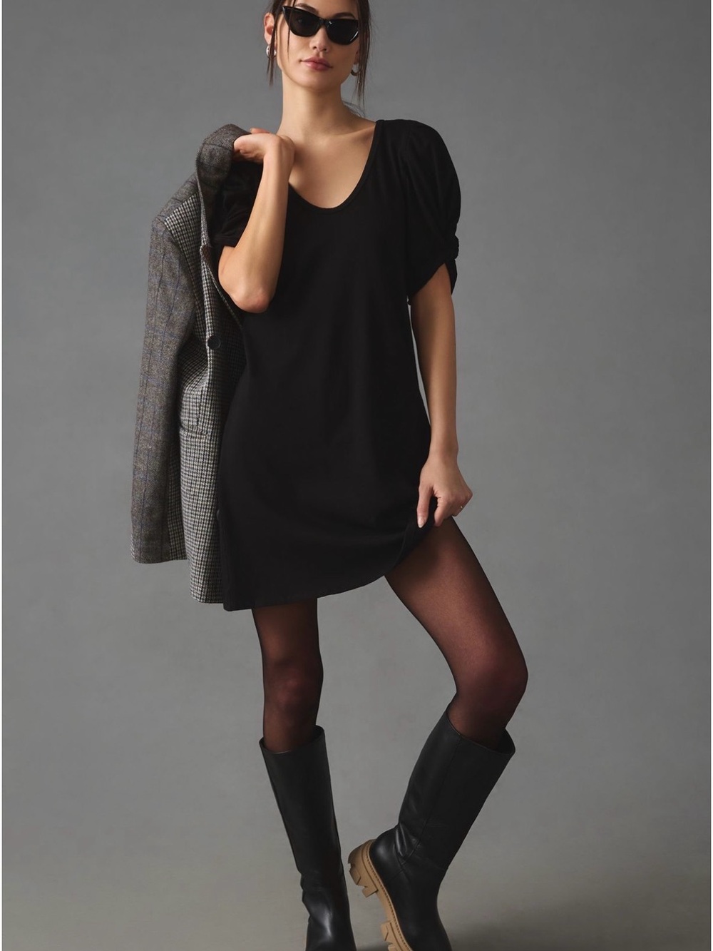 Amadi twist puff sleeve dress